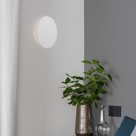 Applique da parete tonda bianca sottile led 3000k